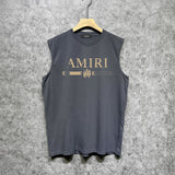 Amiri tank top with damaged letter horizontal stripesprinting