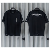 Ch hip-hop t shirts ch short-sleeved front and rear sanskrit printingloosecasualpure cotton american heavy weight short-sleeved high street