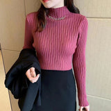 Women Knitted Pullover Turtleneck Spring and Autumn Top Knitwear