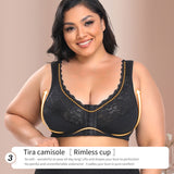 Full figure bra wireless lace lightly lined