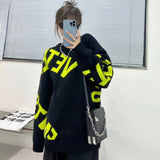 Vetements Hoodie Autumn and Winter Embroidery Sweater Loose round Neck Sweater