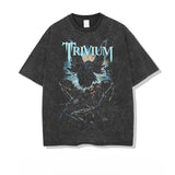 Mens Vintage Rock Band T-Shirt Short Sleeve T-Shirt, Rock Band Trivium Casual Vintage Washed Old
