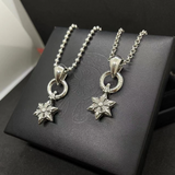 Chrome Hearts Necklace Ch Crowe Small Hexagram Pendant Old Necklace Cross Personality Sweater Chain Versatile Hip Hop Wholesale
