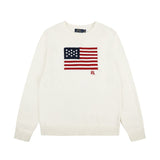 Rl small malaf casual cardigan couple sweatshirtsweatertopspullover flag round neck knitting shirt