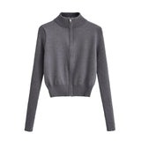 Women Sweater Knitwear Turtleneck Zipper Knitted Cardigan Coat Sweater