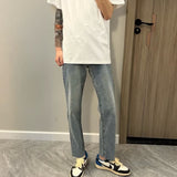 Men Jeans Summer Straight Jeans Loose Casual Pants