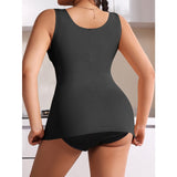 Shapewear tank top supports the chest tightens the abdomen