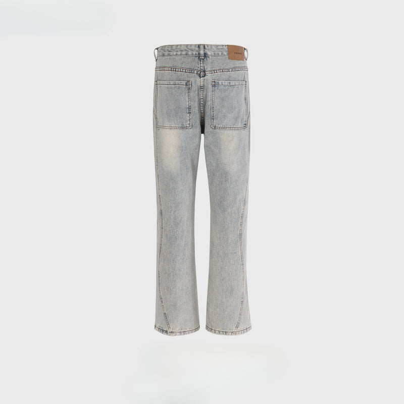 MIJKO Men's Vintage Pants MIJKO Spliced trousers Men's trendy jeans