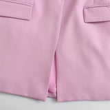 Women Suits Belt Purple Blazer Autumn Leisure Suit