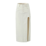 Women Skirt Spring and Summer Sexy Split Denim Skirt Long Skirt