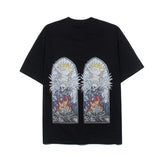 Hip-hop t-shirts - american high street retro devil skull window print short sleeve tee - couple's top - summer t-shirt