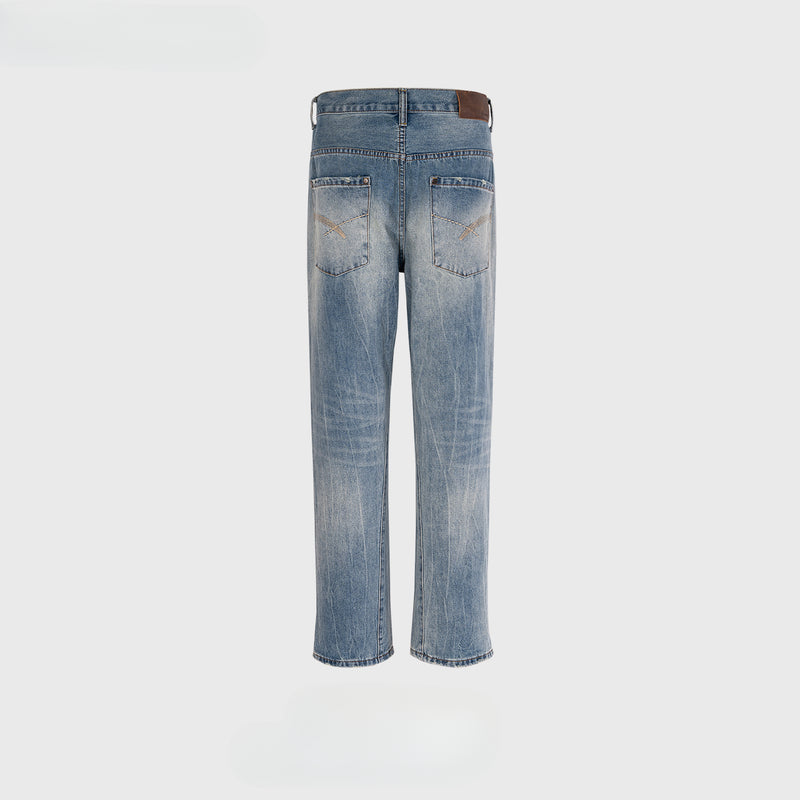 MIJKO Men's Vintage Pants MIJKO Men's Women's Trousers Textured Slim-Fit Jeans