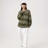 Unisex Sweater Autumn Vintage Dark Striped Sweater