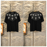 Ch hip-hop t shirts ch short-sleeved light-changing thread embroider cross rivets heavy industry short-sleeved round neck t-shirt casual