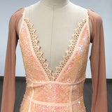 Women Evening Dress Bandage Dress Dress V-neck Sequins Lace Sexy Backless Slip Dress