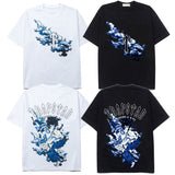 Hip-hop t-shirts: american high street short sleeve tee - west coast hip-hop summer oversized top - trendy clothing tee