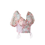 Women Party Tops Halter Perspective Butterfly Embroidered Suspender Mesh Vest