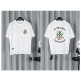 Ch hip-hop t shirts ch short-sleeved cross sanskrit embroiderloosecasual american heavy weight short-sleeved high street