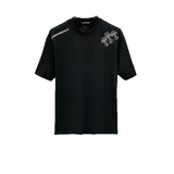 Ch hip-hop t shirts ch shoulder sanskrit embroiderheavy weightpure cottonloosetrendy short sleeve couple high street