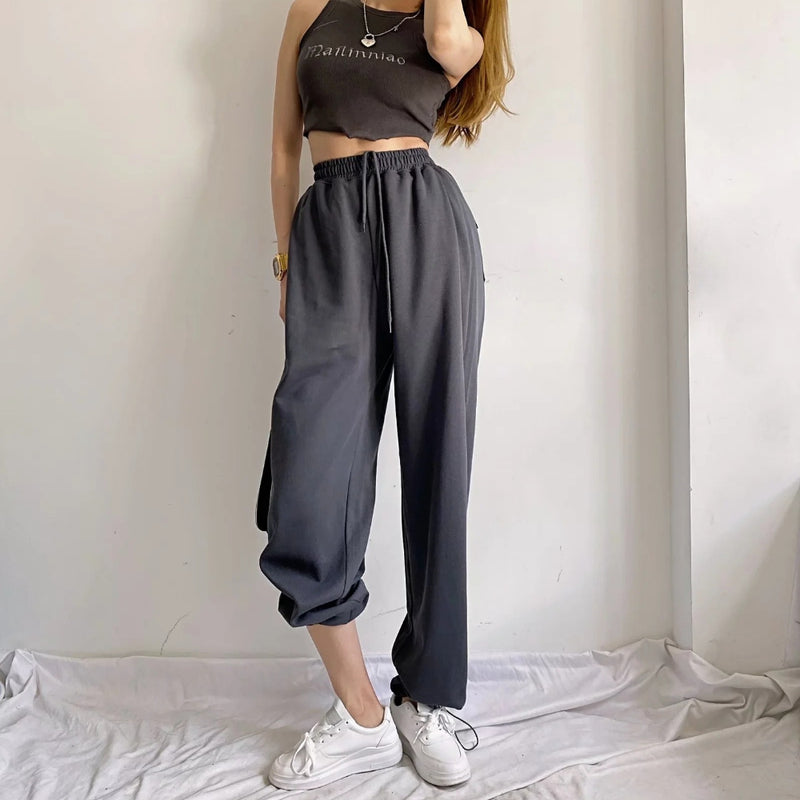 Women Sweatpants Autumn Leisure Ankle Banded Pants Straight Sweatpants Harem Pants