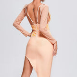 Women Evening Dress Bandage Dress Dress V-neck Sequins Lace Sexy Backless Slip Dress