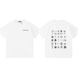 Ch hip-hop t shirts correct version ch sanskrit cross logo short-sleeved men's t-shirt trendy brand loose american men's t