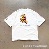saint m t shirts s.m daisy smiley face graphic crew neck short sleeve tee