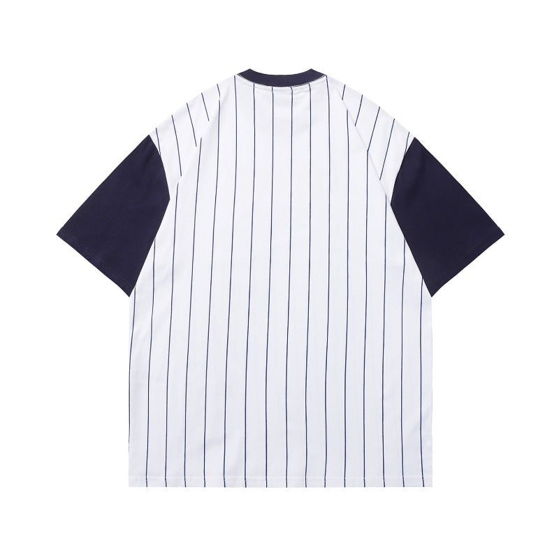 Drew house tshirt r d@ew letter print striped color block crew neck pullover short sleeve