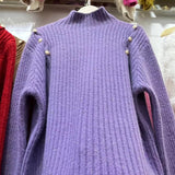 Women Knitted Pullover Autumn and Winter Turtleneck Knitted Pullover Sweater
