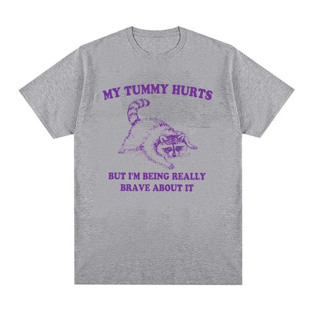 Brave about It Raccoon Meme T Shirts Funny Men Women