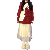 Women Knitwear Spring and Autumn Bowknot Knitted Sweater Loose Sweater