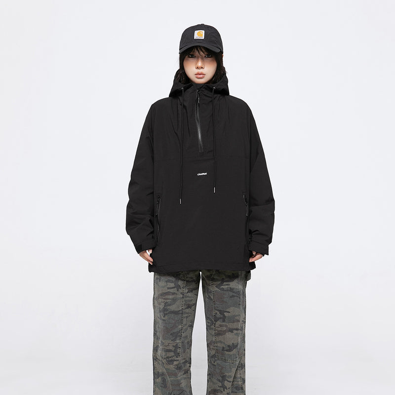 Unisex Jacket Autumn Drawstring Loose Wind Coat