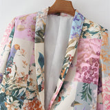 Women Suits One Button Printed Suit Coat Suit