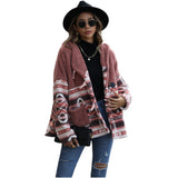 Women's Trench Coat Casual Women's Hooded Long-Sleeved Long Double-Sided Velvet Jacket