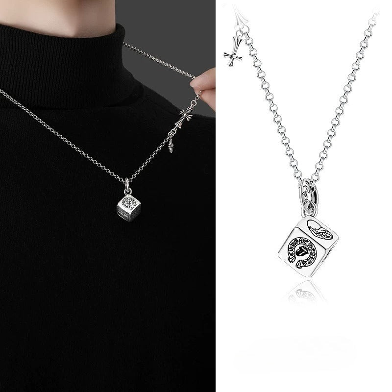 Chrome Hearts Necklace Vintage Square Dice Men's and Women's Pendants