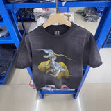 saint m t shirts s.m metal dinosaur graphic crewneck pullover short sleeve t-shirt