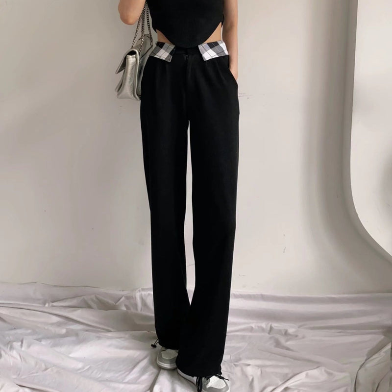 Women Sweatpants Retro Straight-Leg Pants Suit Pants
