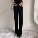 Women Sweatpants Retro Straight-Leg Pants Suit Pants