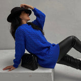 Ladies Leisure Knitwear Autumn and Winter Twist Casual Loose Dress Sweater