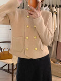 Women Knitted Cardigan Autumn Short Long Sleeve Cardigan