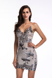 Women's Evening Gown Sexy Sling Backless Sequins Dress Summer