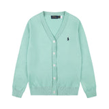 Macaron-colored little marafon rlv collar knit cardigan - relaxed fit outerwear - autumn/winter couple's open-front wool top