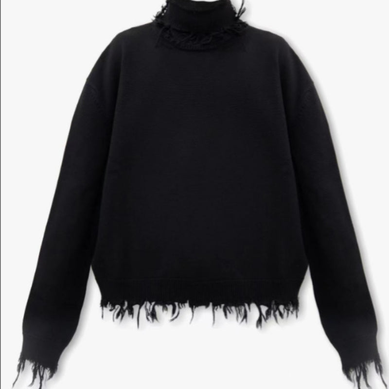 Vetements Sweater VTM Tassel Turtleneck Sweater Coat Sweater Loose Casual Sweater
