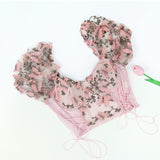 Women Party Tops Halter Perspective Butterfly Embroidered Suspender Mesh Vest