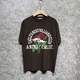 Amiri t shirts rose printing short sleeve