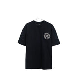 Ch hip-hop t shirts ch correct version summer sanskrit horseshoe cross patch leather label embroider short-sleeved t-shirt couple