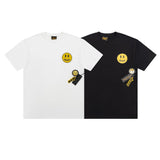 Drew house t shirt d@ew small smiley face pattern round neck pullover short sleeves