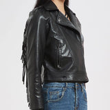 Women Leather Jacket Autumn Tassel Motorcycle Pu Leather Jacket Leather Coat Women's Short Coat