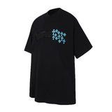 Ch hip-hop t shirts ch croo short-sleeved sanskrit cross patch embroiderloosecasualpure cotton american heavy weight short-sleeved high street
