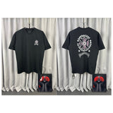 Ch hip-hop t shirts ch short-sleeved purple horseshoe sanskrit cross logo coupleeasiest for matchamericancasual
